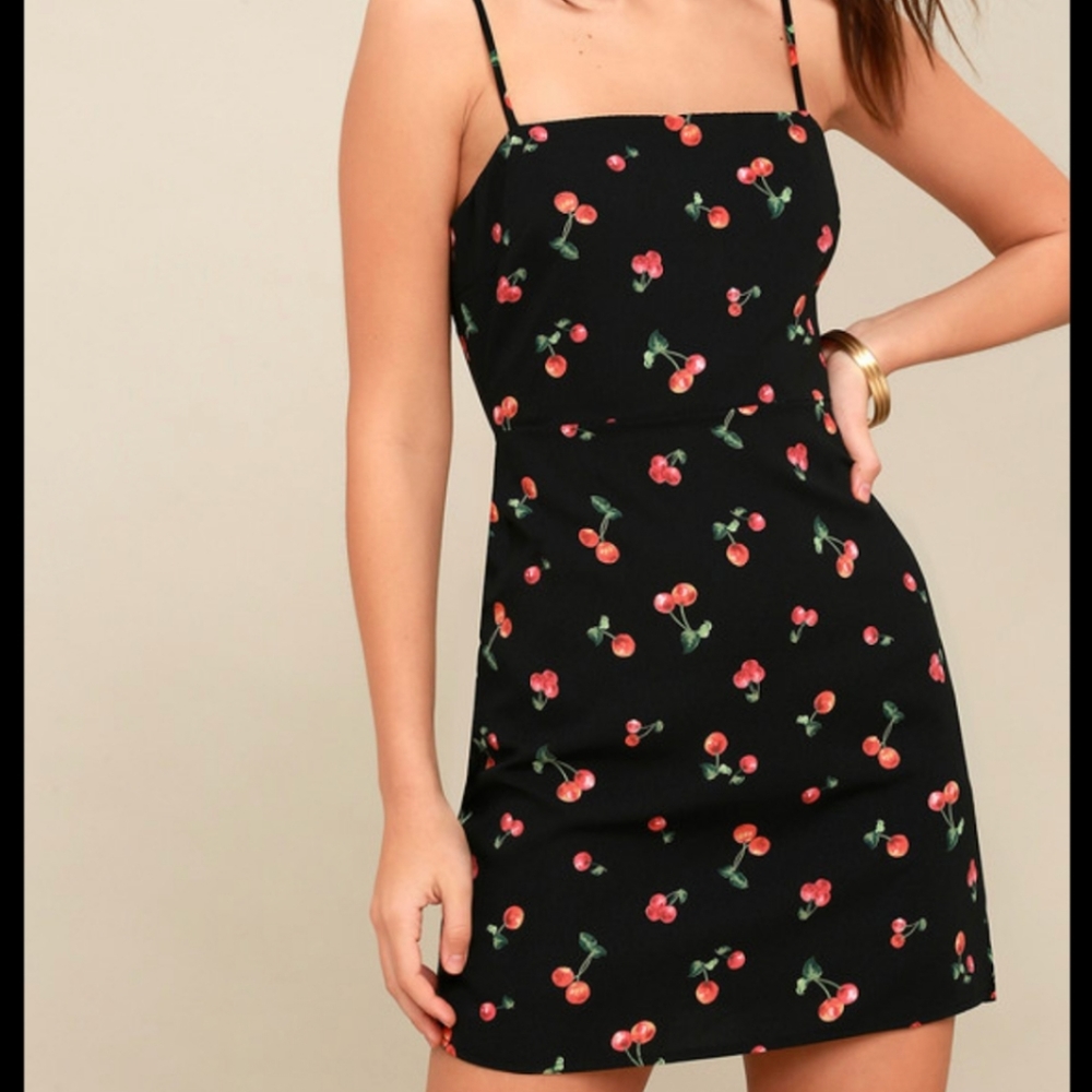 Mini cherry print dress